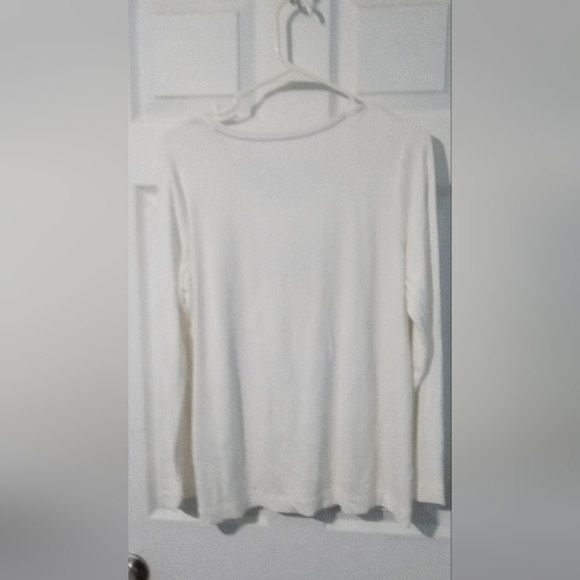 Chico's White and Gold Long Sleeve Tee - Picture 4 of 4